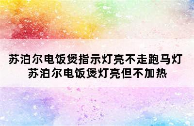 苏泊尔电饭煲指示灯亮不走跑马灯 苏泊尔电饭煲灯亮但不加热